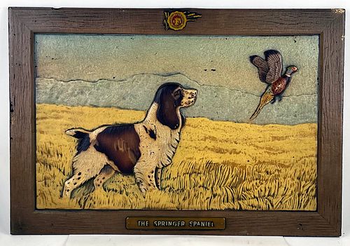 1942 Froedtert Malting Co. "Springer Spaniel" Milwaukee Wisconsin Composite Sign 