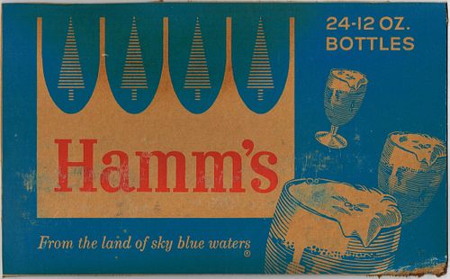1962 Hamm's Beer Sign Cardboard Case Panel Saint Paul Minnesota