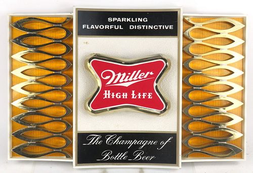 1970 Miller High Life Beer Plastic Sign Milwaukee Wisconsin