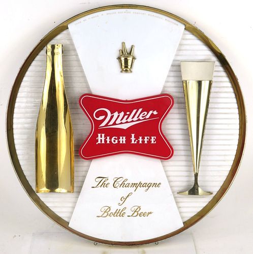 1965 Miller High Life Beer Composite Sign Milwaukee Wisconsin
