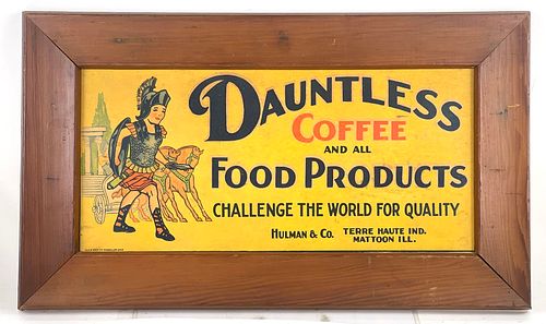 1955 Dauntless Coffee Terre Haute Indiana Mattoon Illinois Sign 