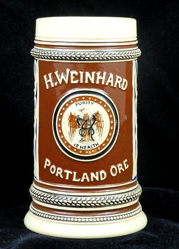 1900 Henry Weinhard Brewery 5¾ Inch Tall Stein Portland Oregon