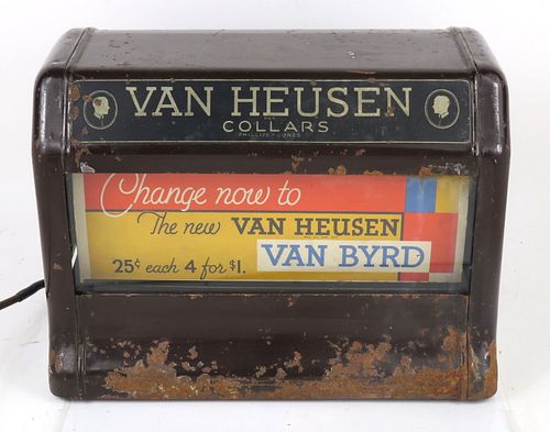1935 Van Heusen/Van Byrd Collars flip sign Motion Sign 