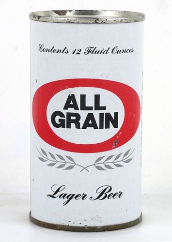 1961 All Grain Lager Beer 12oz 29-29 Flat Top Can Omaha Nebraska