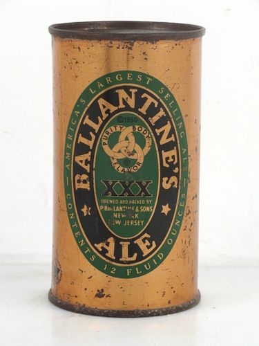 1953 Ballantine's Ale (Canco) 12oz 33-15.1b Flat Top Can Newark New Jersey