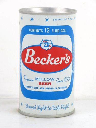 1964 Becker's Mellow Beer 12oz 35-23 Flat Top Can Denver Colorado