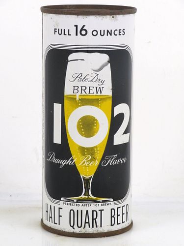1960 Brew "102" Beer 16oz One Pint 226-01 Flat Top Can Los Angeles California