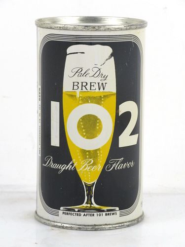 1958 Brew 102 Beer 12oz 41-36.1b Flat Top Can Los Angeles California