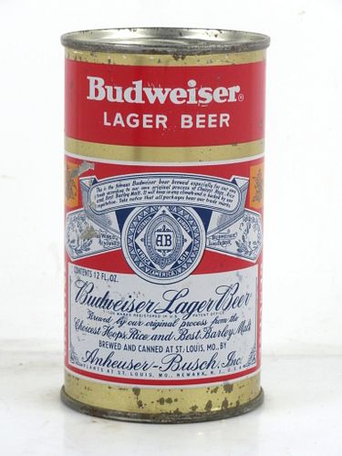 1953 Budweiser Beer 12oz 44-07 Flat Top Can Saint Louis Missouri