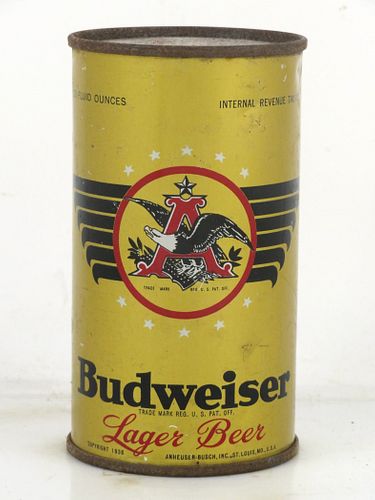 1938 Budweiser Lager Beer OI 12oz OI-142 Flat Top Can Saint Louis Missouri