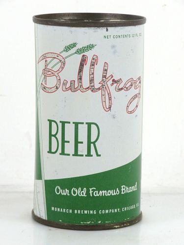 1954 Bullfrog Beer 12oz 46-04 Flat Top Can Chicago Illinois