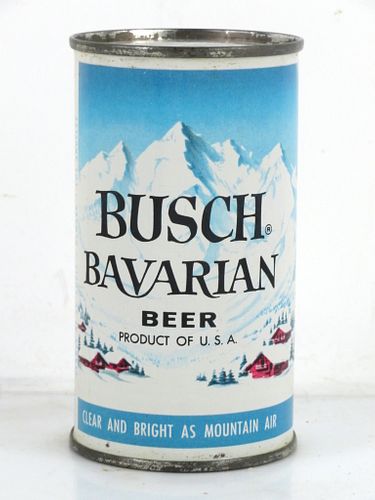 1956 Busch Bavarian Beer 12oz "Green Trees" 47-20 Flat Top Can St. Louis Missouri