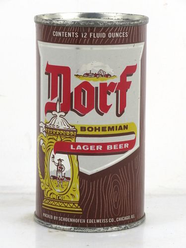 1959 Dorf Bohemian Lager Beer 12oz 54-23 Flat Top Can Chicago Illinois