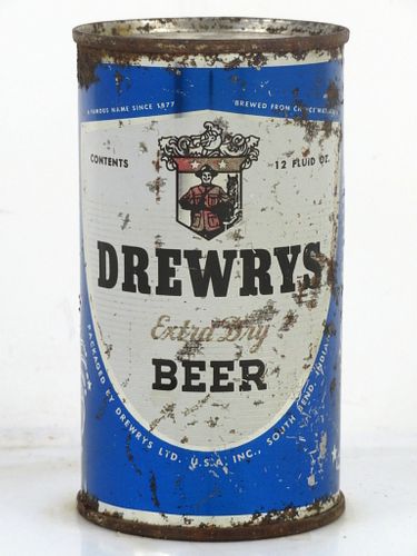1956 Drewrys Extra Dry Beer Cancer/Leo 12oz 56-29 Flat Top Can South Bend Indiana