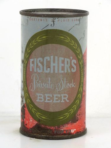 1952 Fischer's Private Stock Beer 12oz 63-28 Flat Top Can Cumberland Maryland