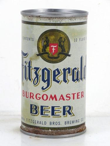 1954 Fitzgerald Burgomaster Beer 12oz 64-18.2 Flat Top Can Troy New York