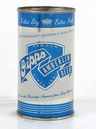 1960 Gipps Amberlin Beer 12oz 70-01 Flat Top Can Chicago Illinois