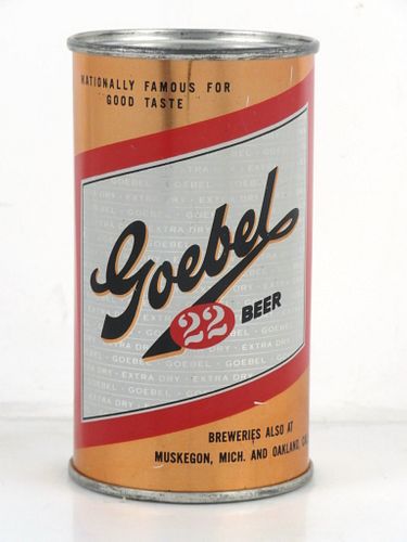 1956 Goebel 22 Beer LIFE 12oz 71-03.3 Flat Top Can Detroit Michigan