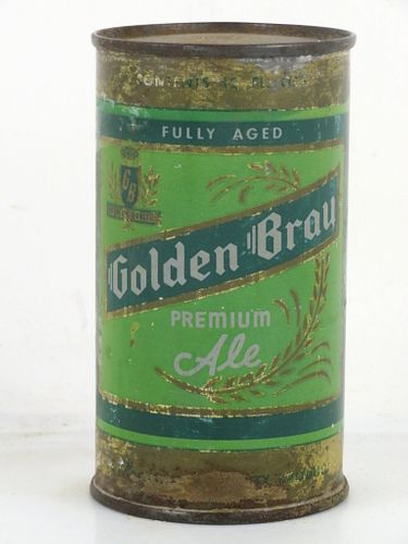 1954 Golden Brau Premium Ale 12oz 72-19 Flat Top Can Lowell Massachusetts