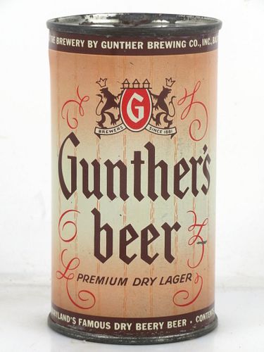 1950 Gunther's Beer 12oz 78-24 Flat Top Can Baltimore Maryland