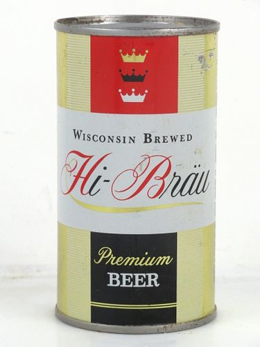 1960 Hi-Brau Premium Beer 12oz 81-39 Flat Top Can Monroe Wisconsin