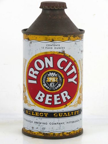 1954 Iron City Beer 12oz 170-01 High Profile Cone Top Can Pittsburgh Pennsylvania