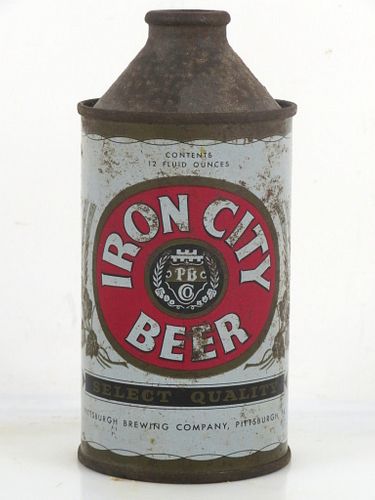 1954 Iron City Beer 12oz 170-01 High Profile Cone Top Can Pittsburgh Pennsylvania