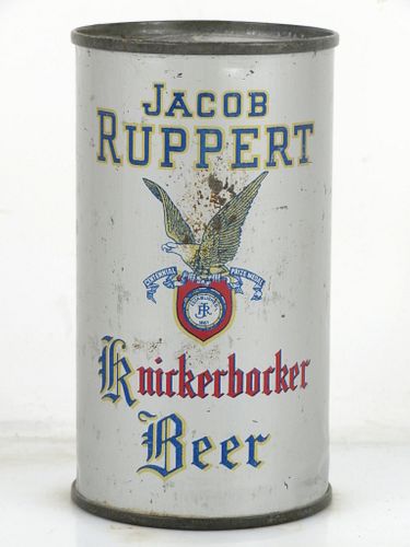 1940 Jacob Ruppert Knickerbocker Beer 12oz 126-01 Flat Top Can New York New York