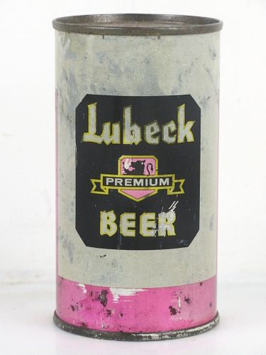 1960 Lubeck Premium Beer 12oz 92-21b Flat Top Can Chicago Illinois