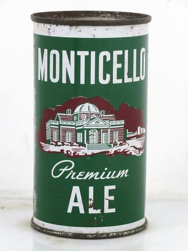 1956 Monticello Premium Ale 12oz 100-24 Flat Top Can Norfolk Virginia