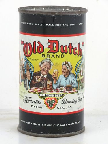 1953 Old Dutch Beer 12oz 106-04b Flat Top Can Findlay Ohio