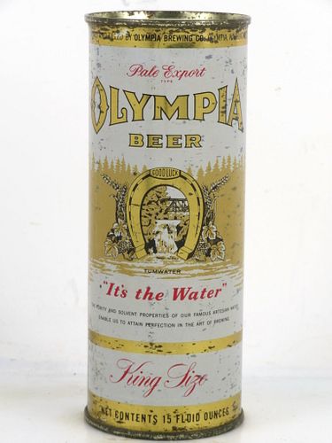 1958 Olympia Beer 15oz 233-17 Flat Top Can Tumwater Washington