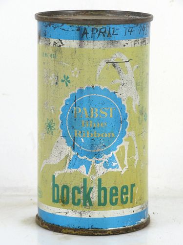 1958 Pabst Blue Ribbon Bock Beer 12oz 112-08 Flat Top Can Milwaukee Wisconsin