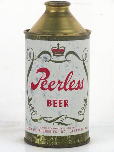 1950 Peerless Beer 12oz 179-02.2 High Profile Cone Top Can La Crosse Wisconsin