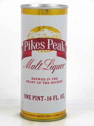 1967 Pikes Peak Malt Liquor 16oz One Pint T161-04 Ring Top Pueblo Colorado