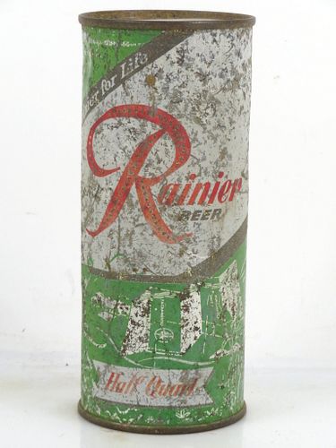 1956 Rainier Jubilee Beer 16oz One Pint Flat Top Can Seattle Washington