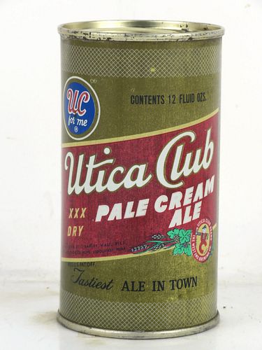 1958 Utica Club Pale Cream Ale 12oz 142-20 Flat Top Can Utica New York