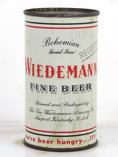 1958 Wiedemann's Fine Beer 12oz 145-30.1 Flat Top Can Newport Kentucky