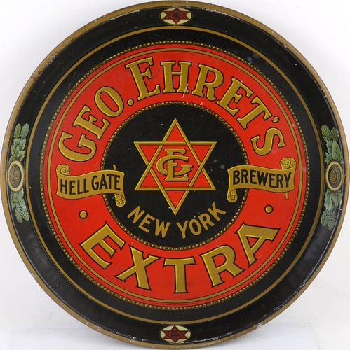 1939 Ehret's Extra Beer 12 Inch Serving Tray Brooklyn New York