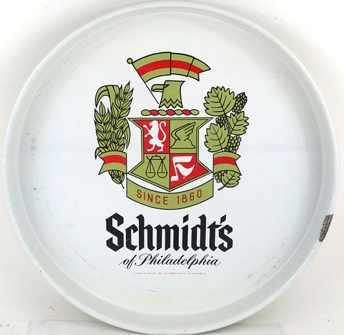 1969 Schmidt's Of Philadelphia Light Beer 14 Inch Serving Tray Philadelphia Pennsylvania