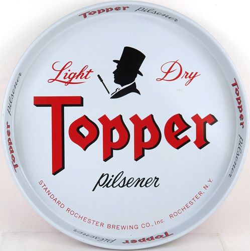 1958 Topper Pilsener Beer 12 Inch Serving Tray Rochester New York