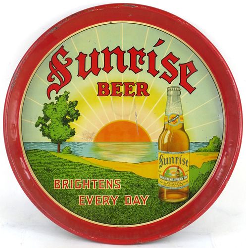 1935 Sunrise Lager Beer 12 Inch Serving Tray Cleveland Ohio