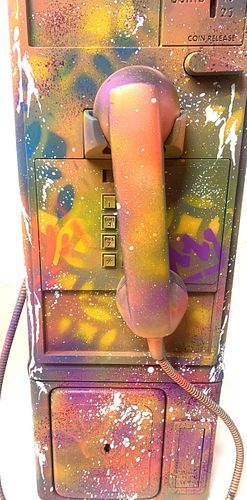 E.M. Zax Hand painted vintage payphone "Payphone"