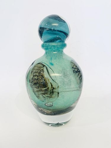 Jean Claude Novaro Green Perfume Bottle Hand blown glass