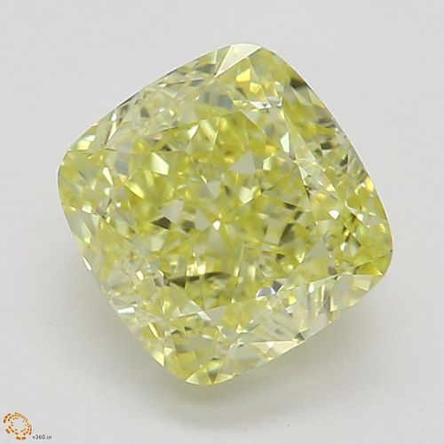 1.06 ct, Natural Fancy Yellow Even Color, IF, Cushion cut Diamond (GIA Graded), Appraised Value: $20,500 