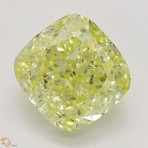 1.54 ct, Natural Fancy Intense Yellow Even Color, SI2, Cushion cut Diamond (GIA Graded), Appraised Value: $17,700 