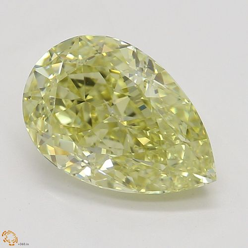 1.54 ct, Natural Fancy Yellow Even Color, SI2, Pear cut Diamond (GIA Graded), Appraised Value: $19,000 