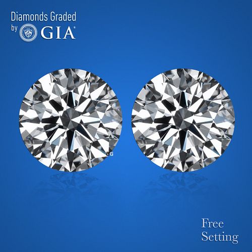 8.02 carat diamond pair, Round cut Diamonds GIA Graded 1) 4.01 ct, Color E, VS1 2) 4.01 ct, Color F, VS1. Appraised Value: $917,200 