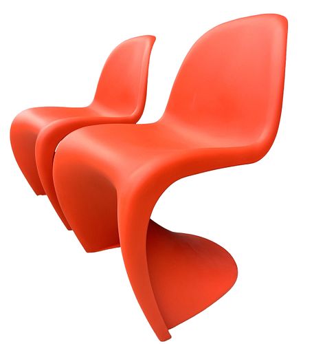 VERNER PANTON Orange S Chairs, Set of 2 VITRA