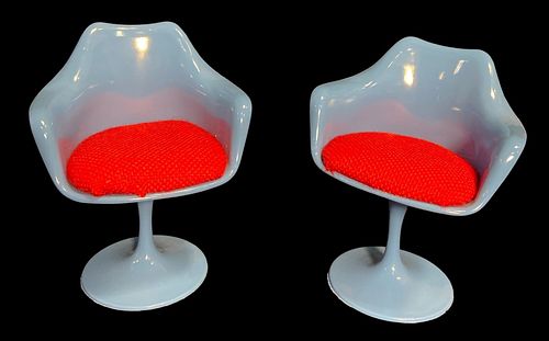 Miniature Mid Century Tulip Style Chairs, Pair